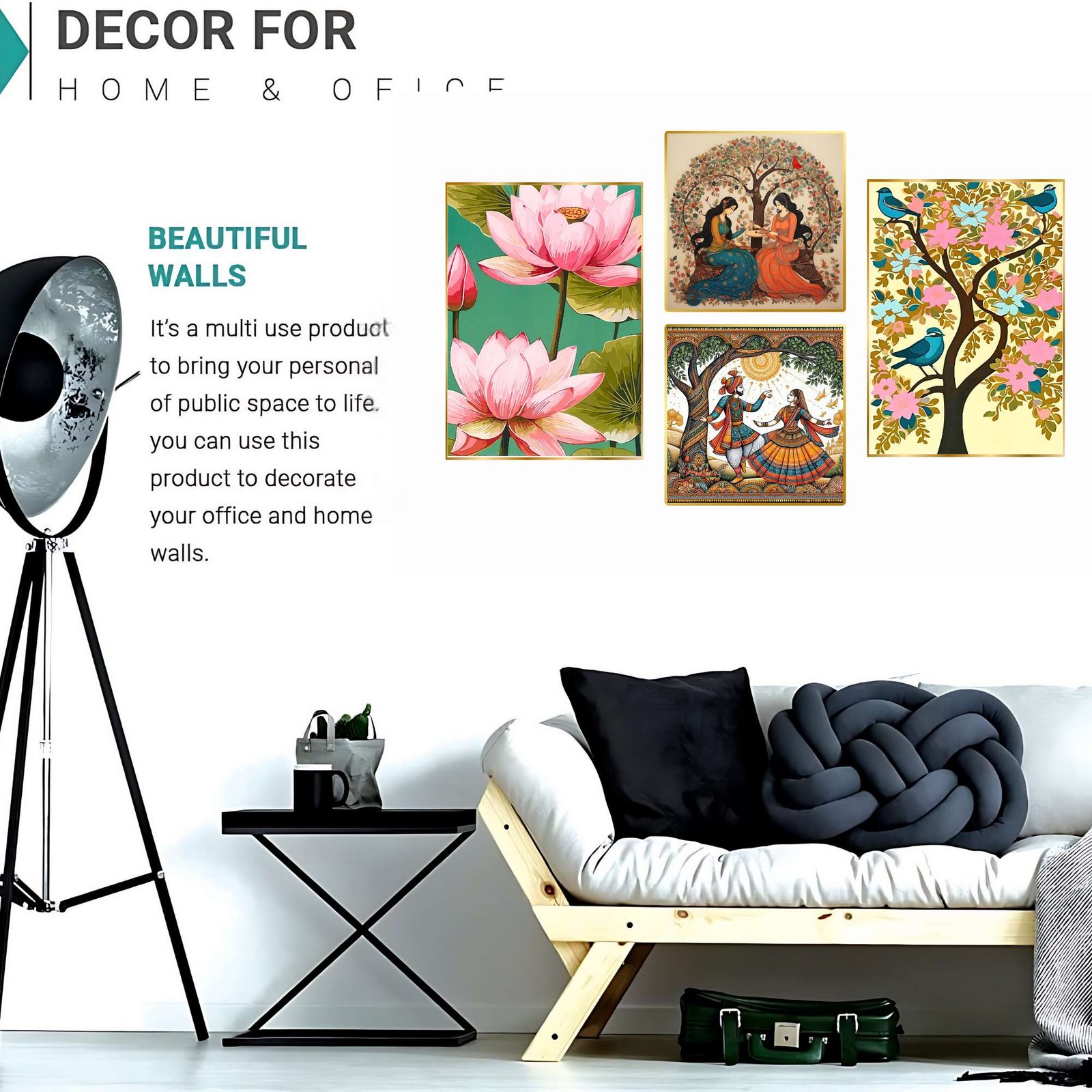 Set of Four Wall Paintings for Wall Dacoration Golden Framed Wall Paintings for Living Room & Bedroom Wall Art for Home Decoration & Office Wall Dรฉcor (13x10 inch CH-GD4-11) - Image 2