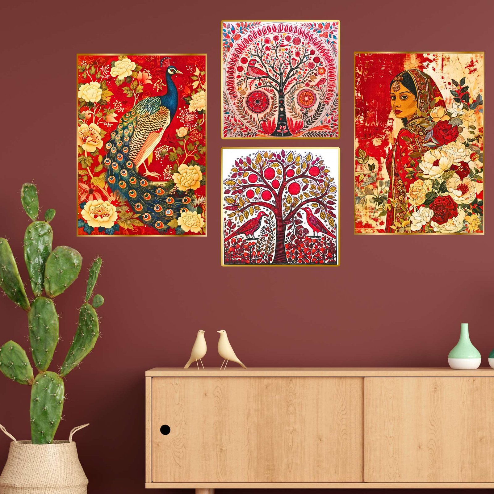 Set of Four Wall Paintings for Wall Dacoration Golden Framed Wall Paintings for Living Room & Bedroom Wall Art for Home Decoration & Office Wall Dรฉcor (13x10 inch CH-GD4-10) - Image 4